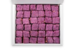 Haluk Aydın Kuruyemiş Baklava Çikolatalı Fındıklı Mor Velvet Kaplı 735 Gr